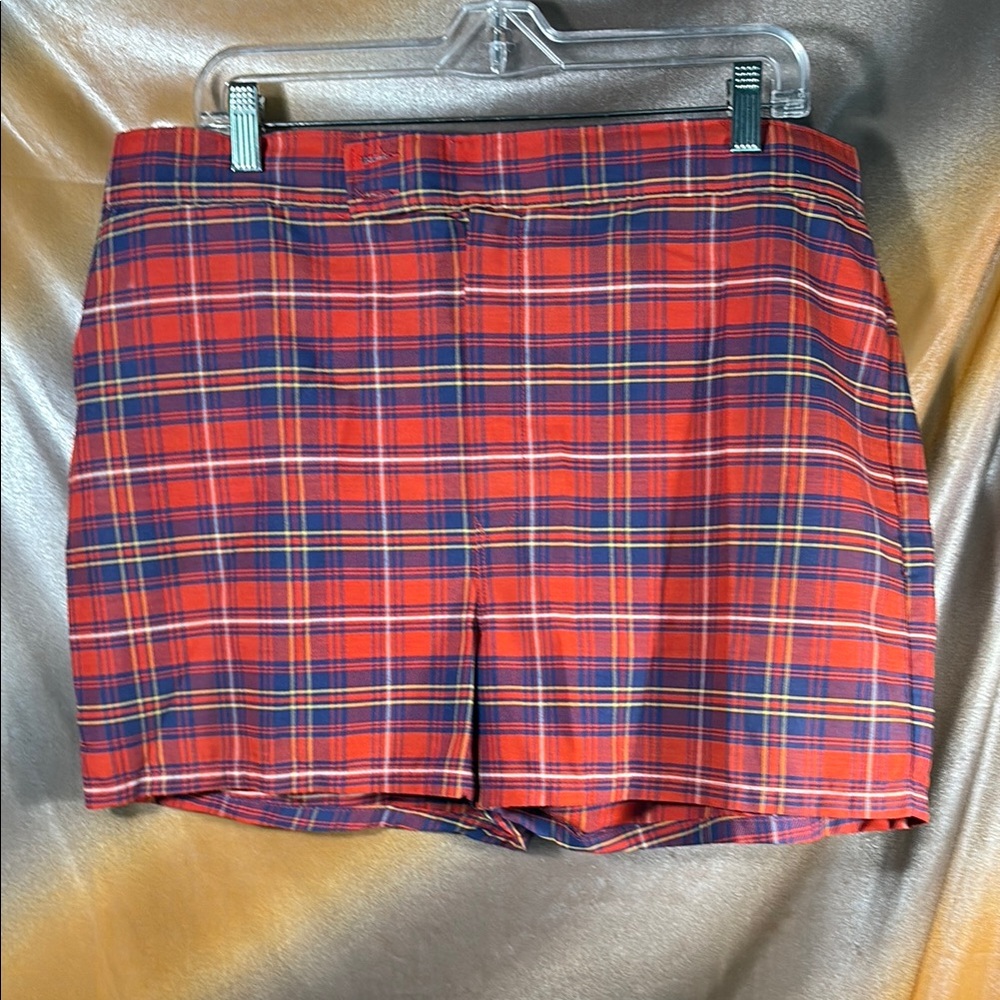 Vintage Jantzen Plaid men’s‎ swim Shorts in Red and Blue 38” waist A2